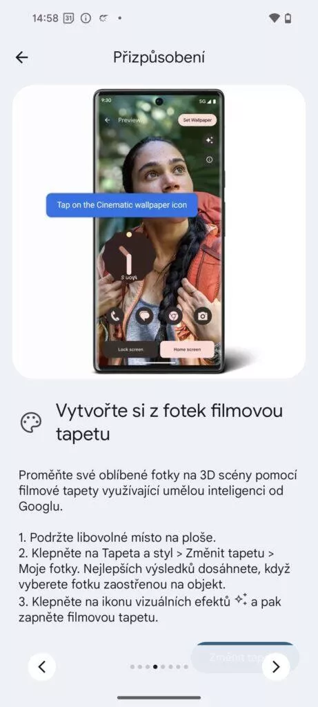 pixel 8a filmová tapeta
