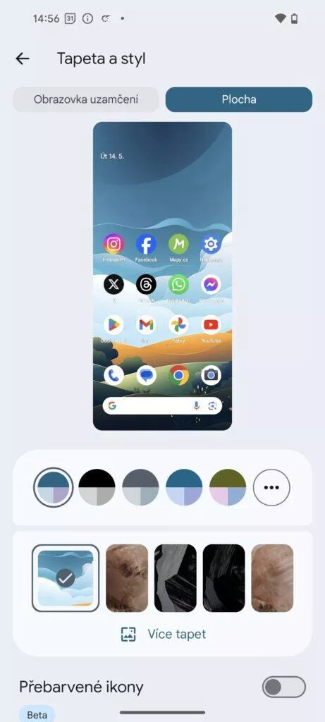 pixel 8a nastavení tapet