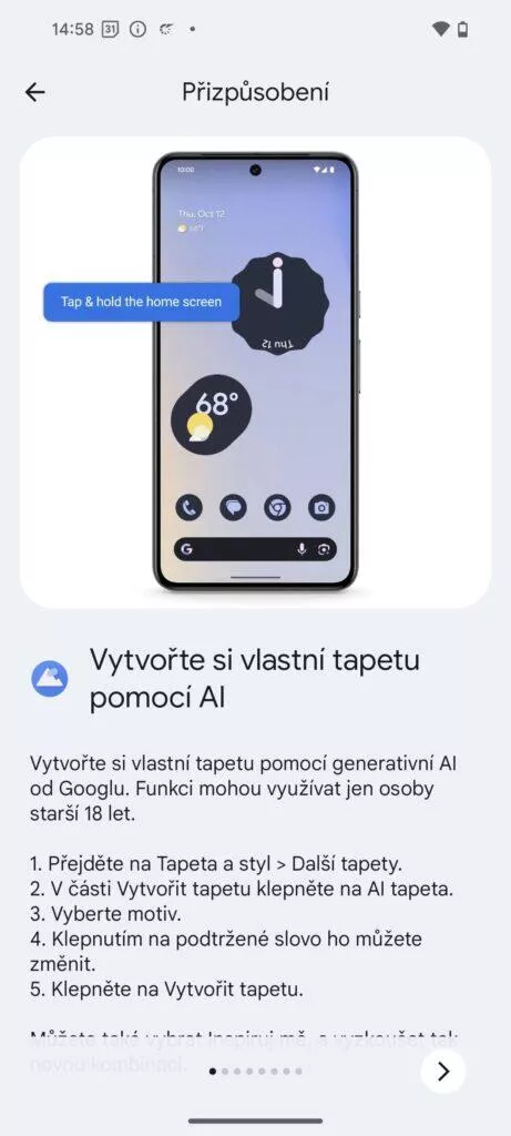 pixel 8a vlastní tapeta