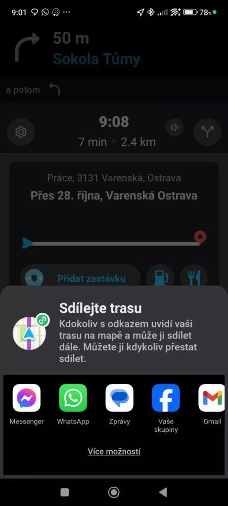 Sdílení trasy
