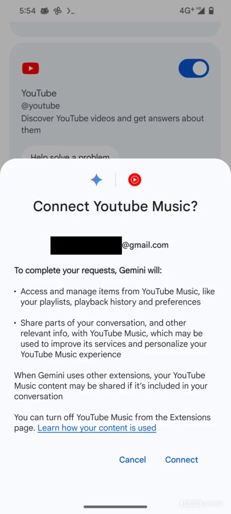 Youtube Musec Gemini extension