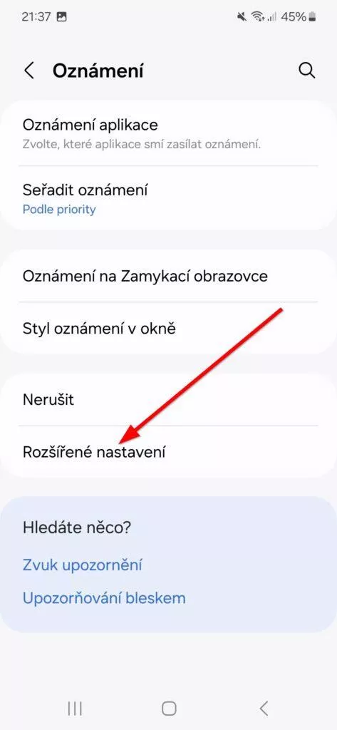 Nastavení oznámení OneUI 6.1