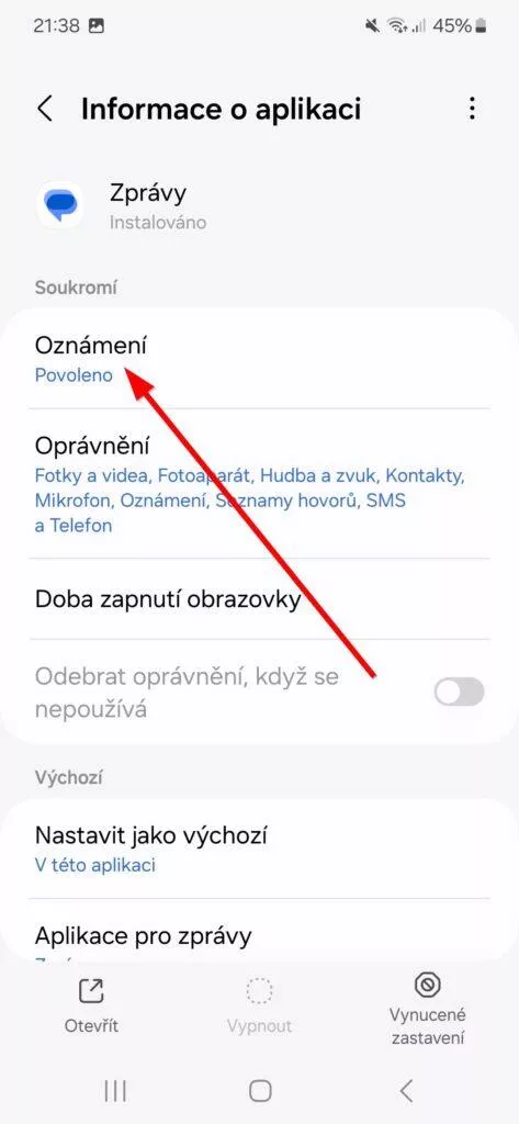Nastavení oznámení OneUI 6.1