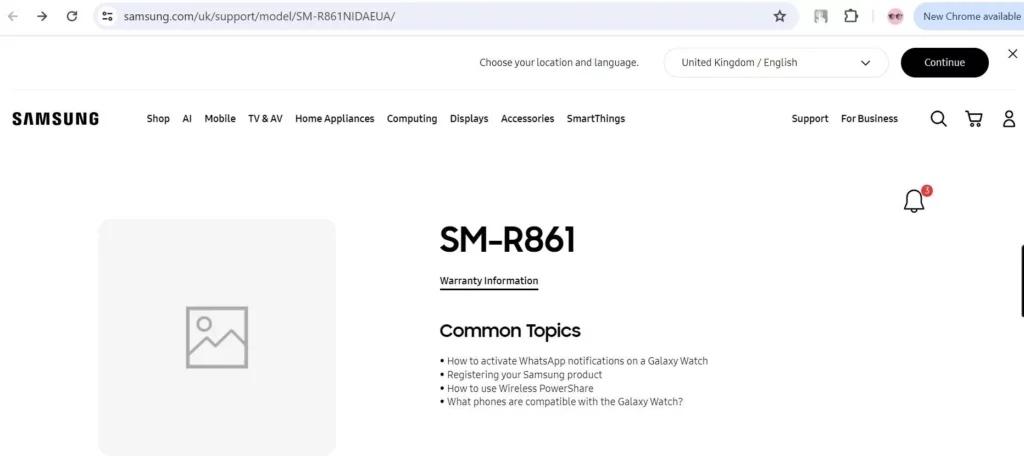 galaxy watch fe stranka podpory 1
