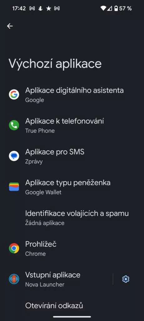 výchozí aplikace