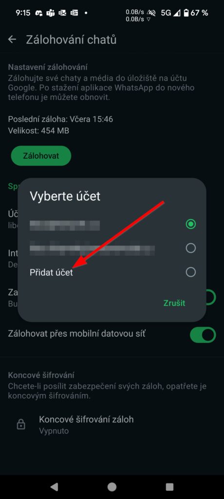 whatsapp zalohy google 2