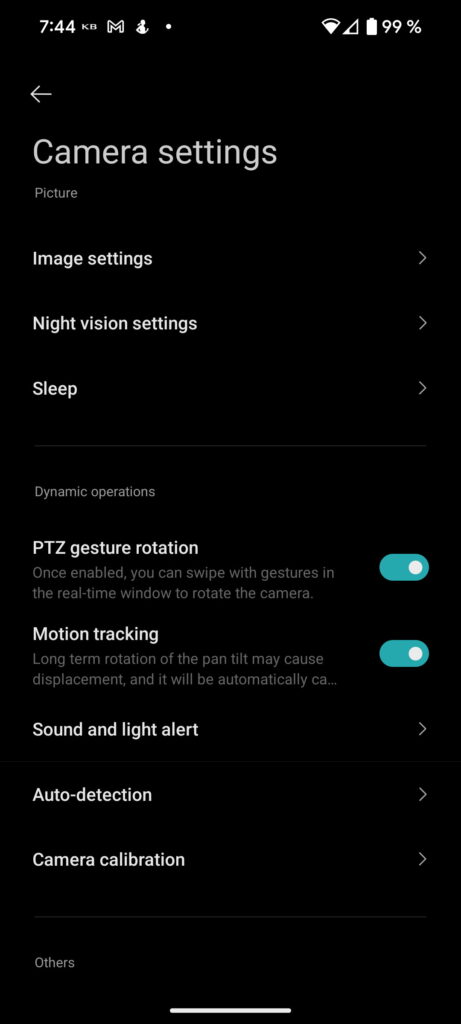 Xiaomi CW400 nastavení kamery