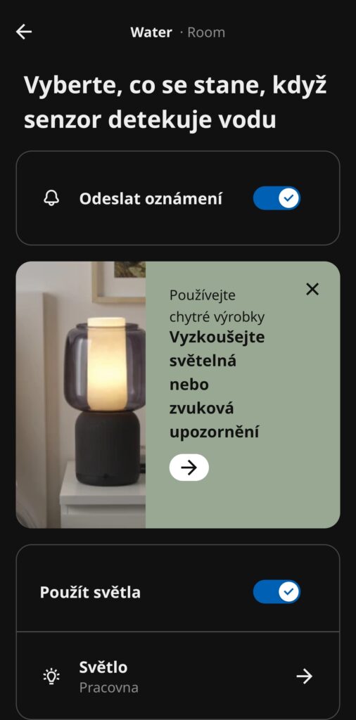 IKEA BADRING nastavení akce