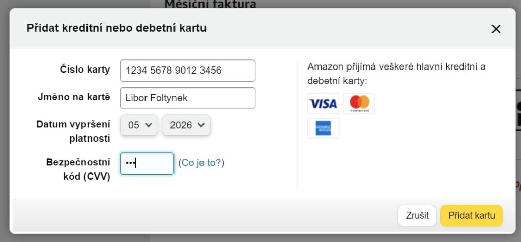 Amazon nová karta