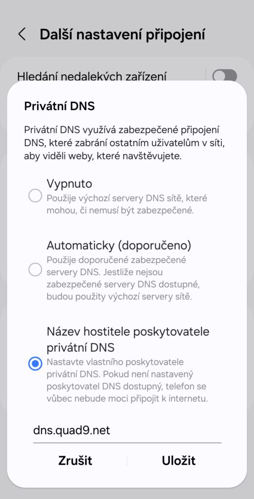 Samsung, Soukromý DNS