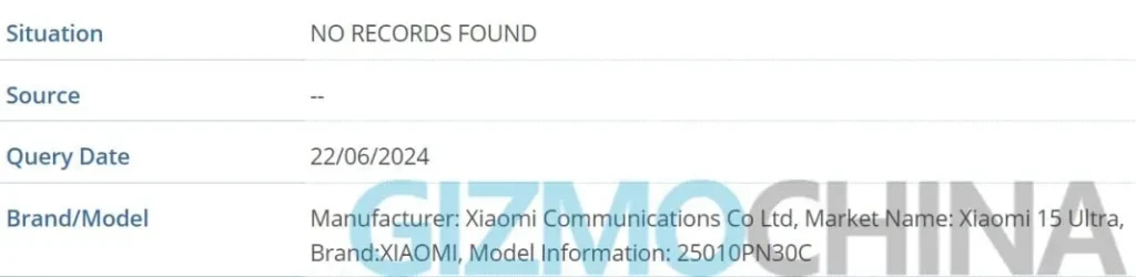 xiaomi 15 ultra imei databaze 1