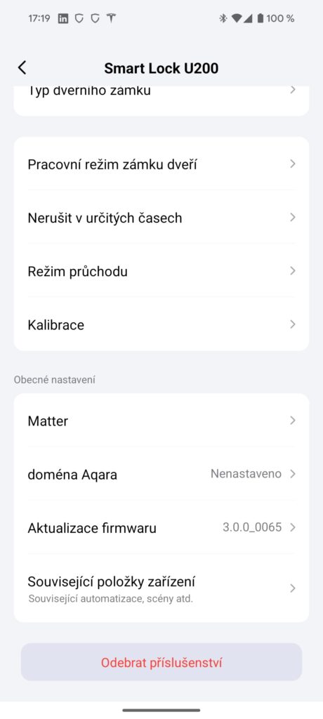 aqara aplikace chytrý zámek