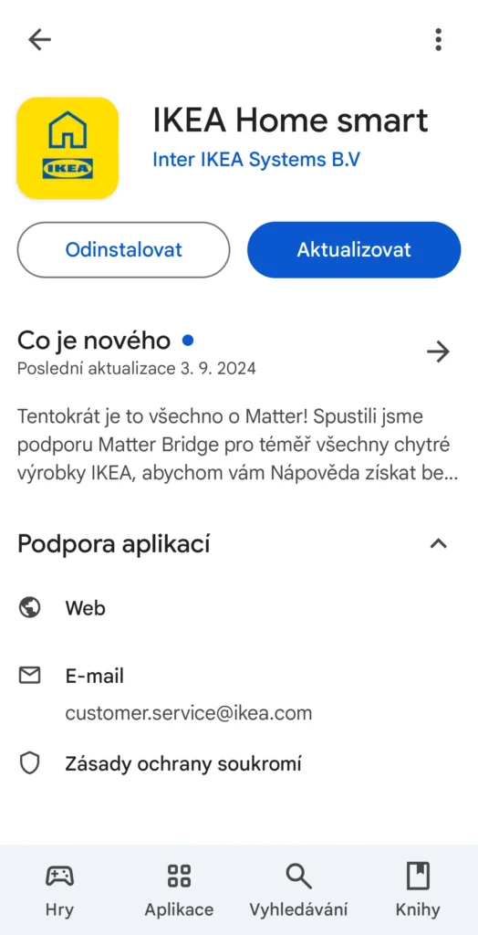 IKEA Home aktualizace