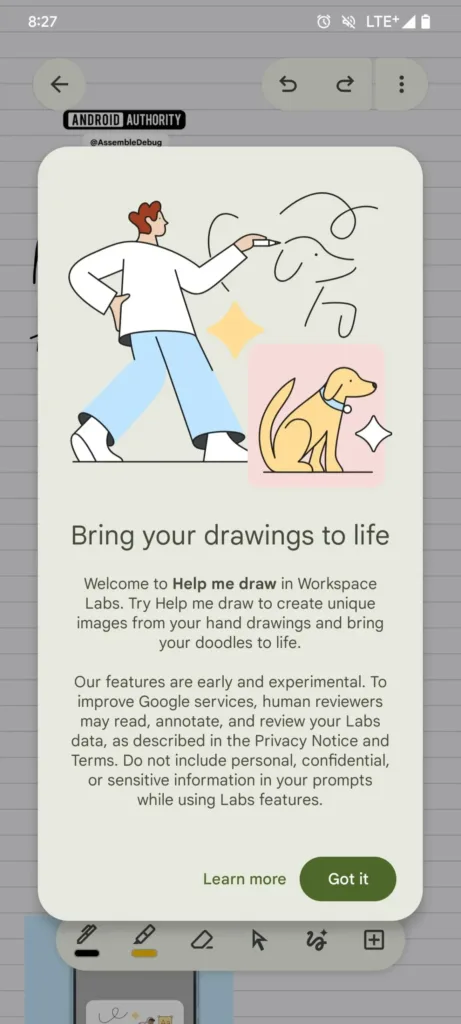 Google Keep Help me draw