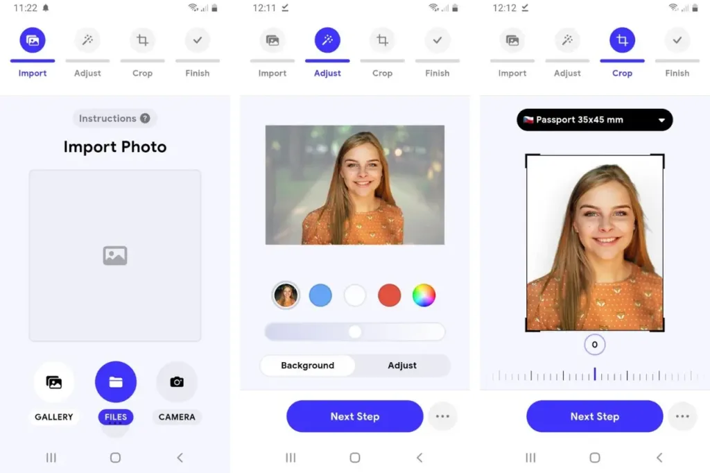Passsport aplikace printscreen