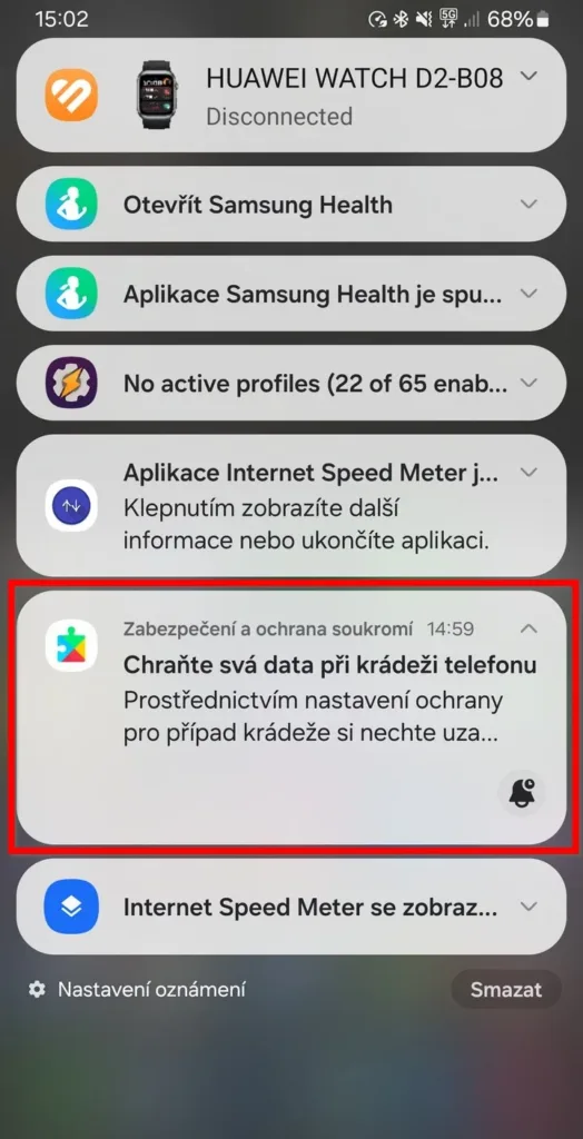 Upozornění na novinky