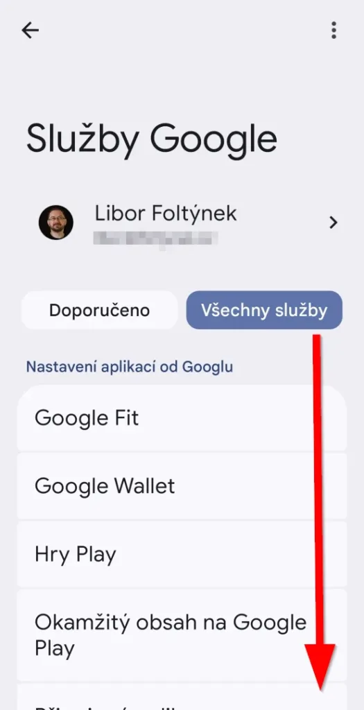 nastaveni vsechny sluzby dolu