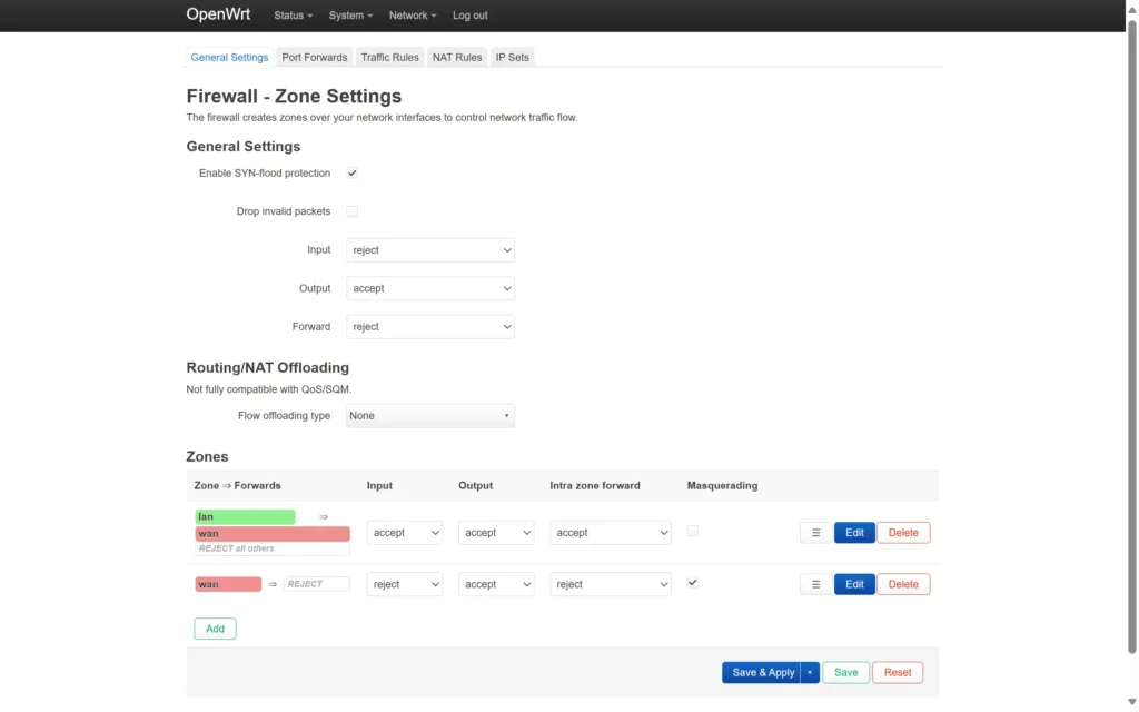 openwrt firewall zony