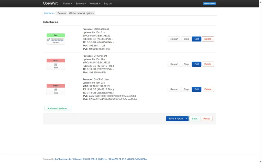 openwrt interfaces