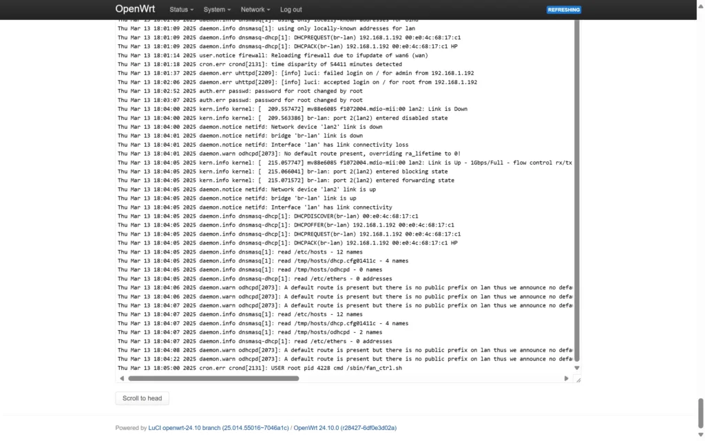openwrt log