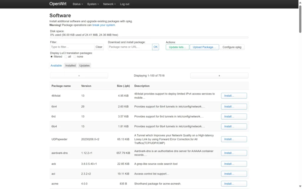 openwrt software