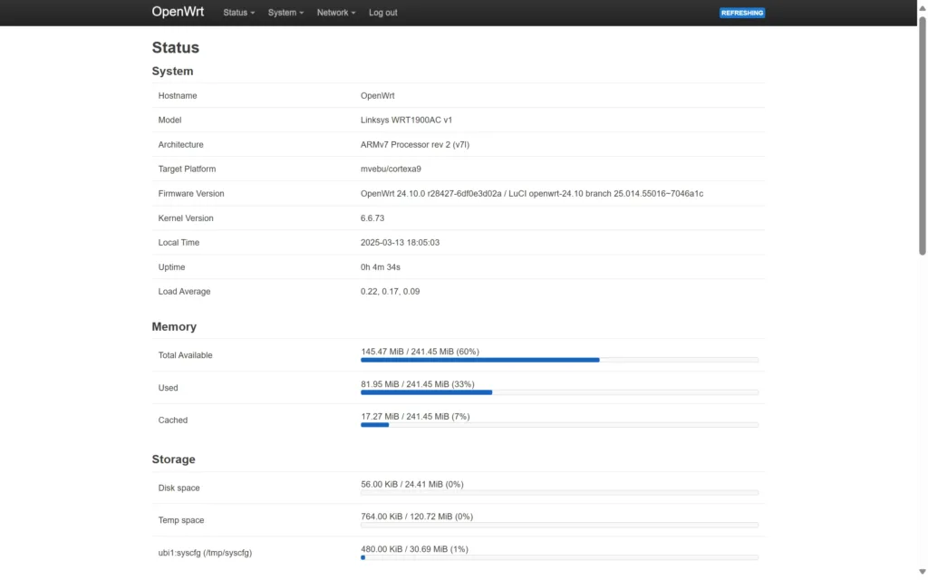 openwrt status