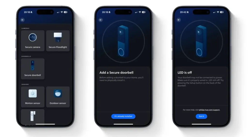 philips hue secure doorbell chytry zvonek unik z aplikace