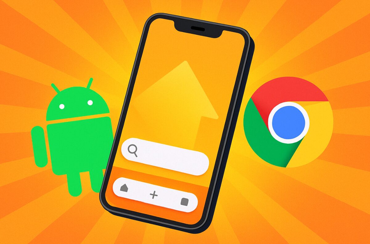 Adresový řádek se v Google Chrome posune dolů