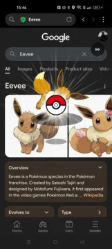 Google Pokémon minihra Eevee