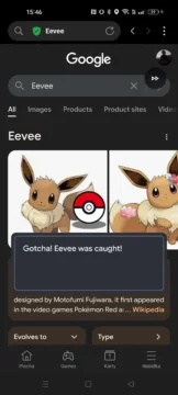 Google Pokémon minihra Eevee chycená
