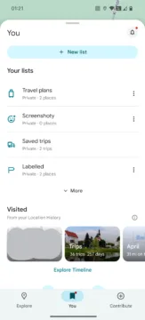 Mapy Google uživatelský list