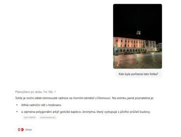 chatgpt o3 identifikace lokace radnice v olomouci