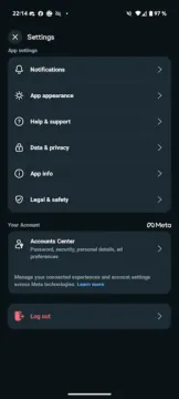 meta ai aplikace cesko screenshot nastaveni