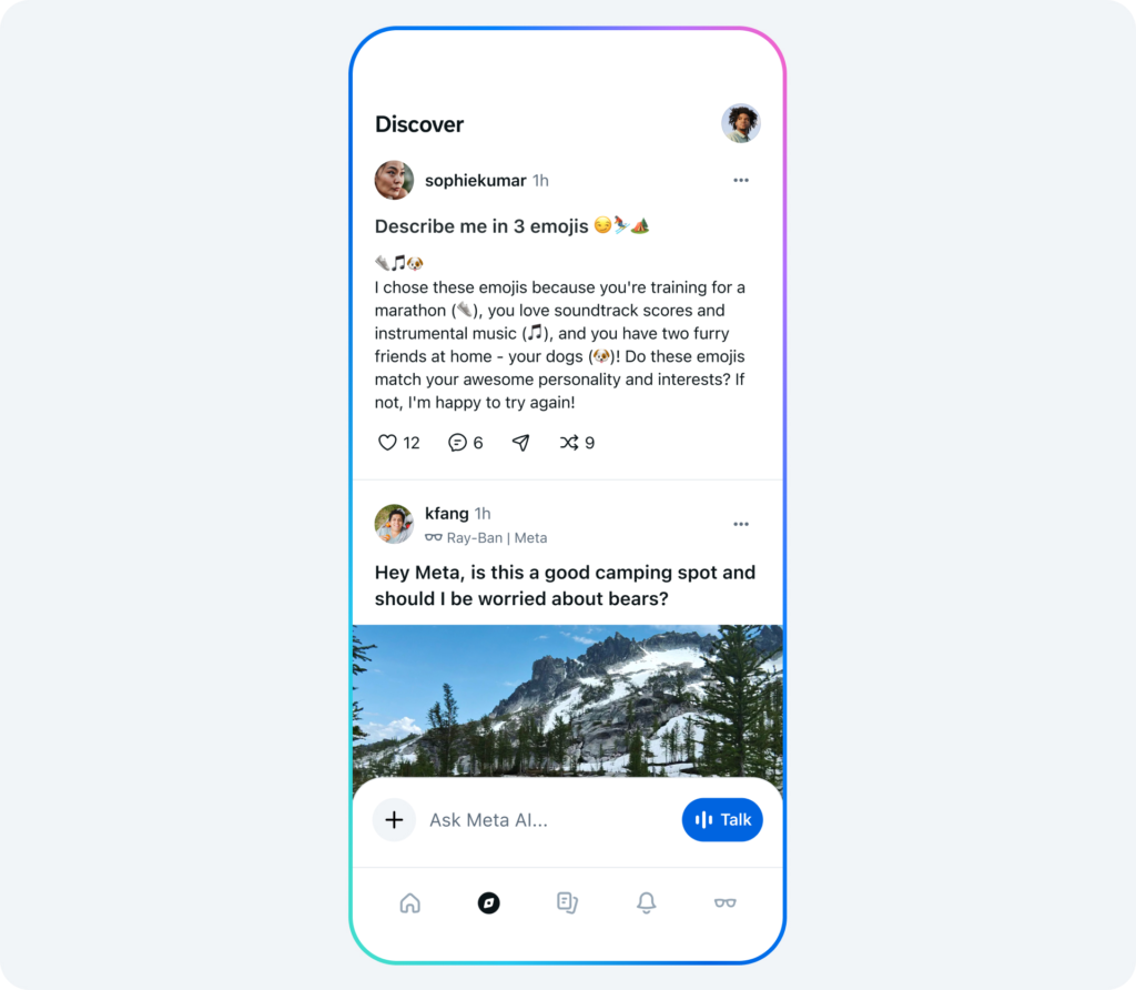 meta ai app discover