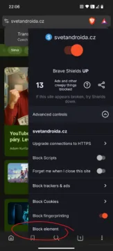 Block element v Brave