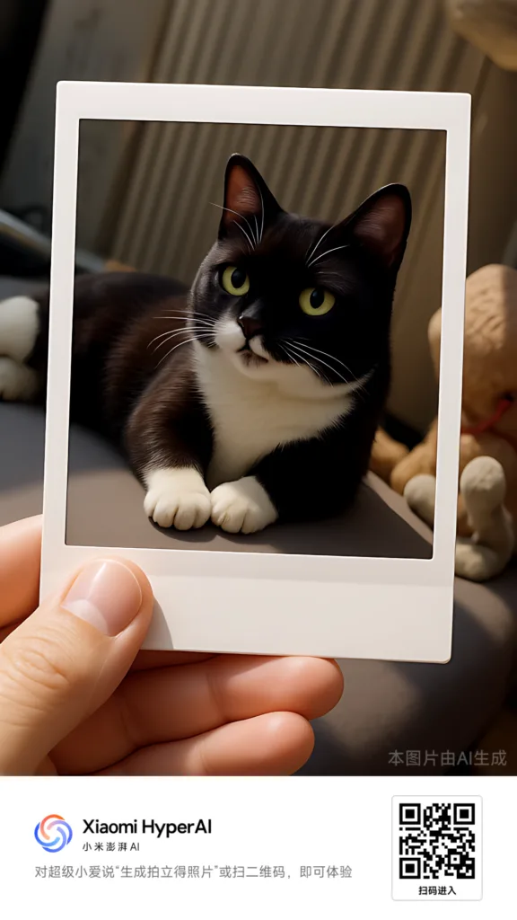 Kočka na Xiaomi polaroidu - verze 1