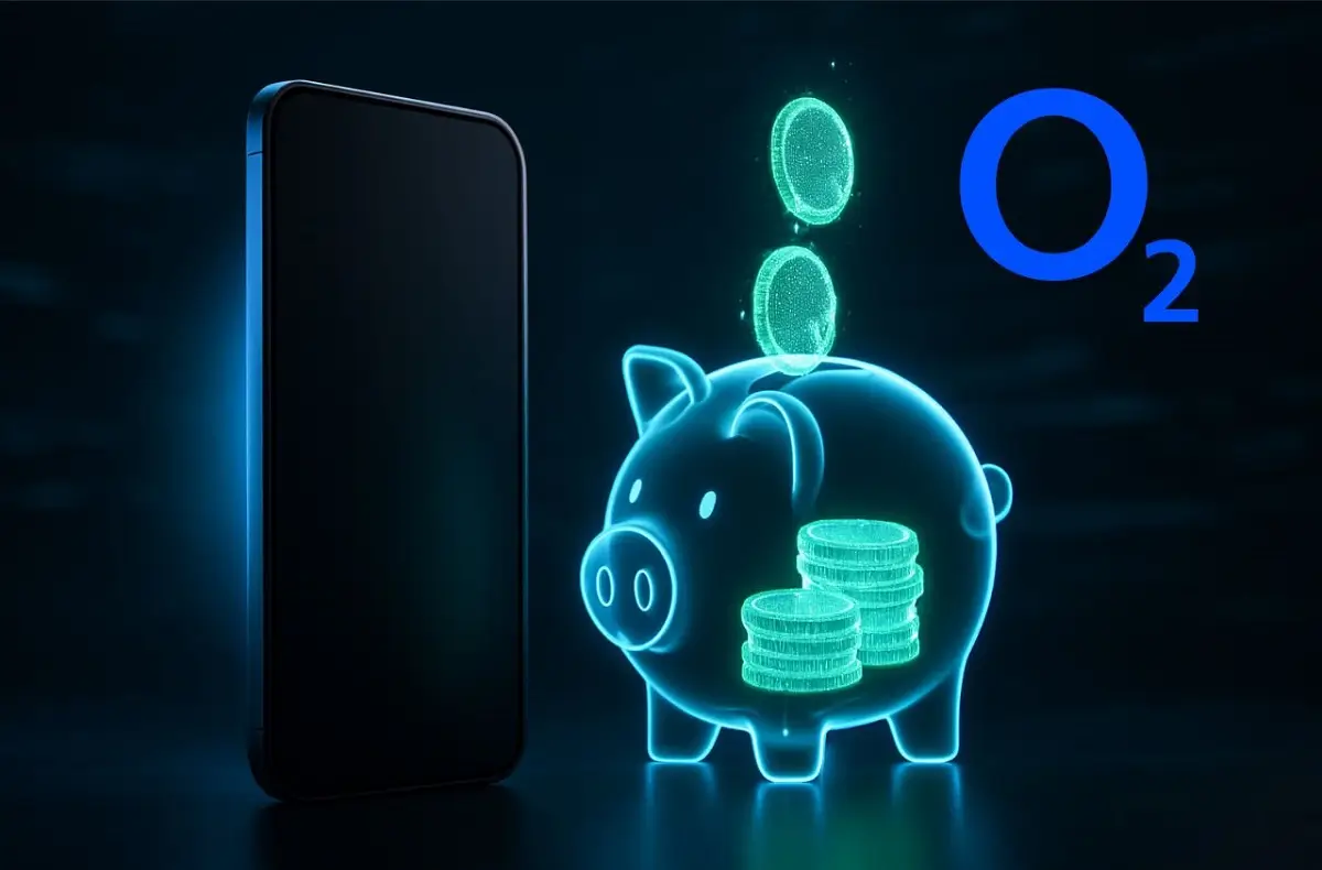 a cell phone and a glowing piggy bank