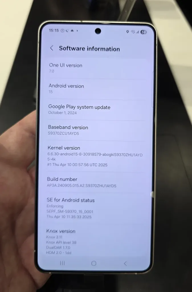 Samsung Galaxy S25 Edge software