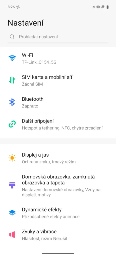 FuntouchOS 15 nastavení