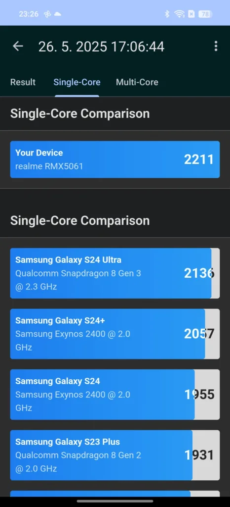 geekbench realme gt 7 single core