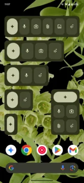 google gemini widget jednotlive velikosti