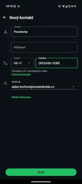 perplexity pridani do whatsappu jako kontakt