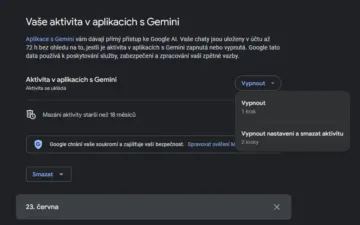 Aktivita v aplikacích s Gemini