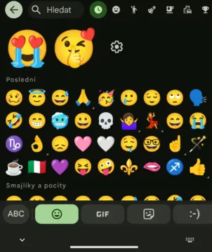 Gboard redesign emoji, GIF a samolepky