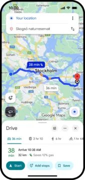 Mapy Google nabízí úspornější trasu