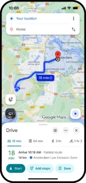 Mapy Google upozorňují na nízkoemisní zónu