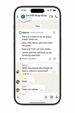 Meta AI shrnuje zprávy na WhatsAppu