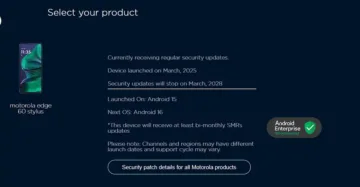 Motorola kontrola dostupnosti Android 16