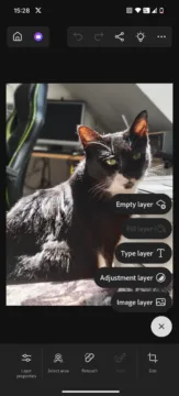 Photoshop Android nová vrstva