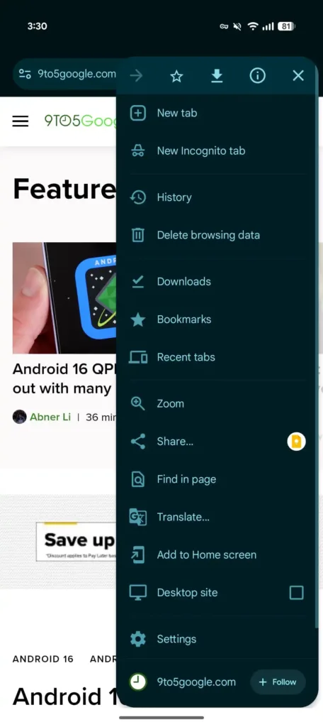 chrome update